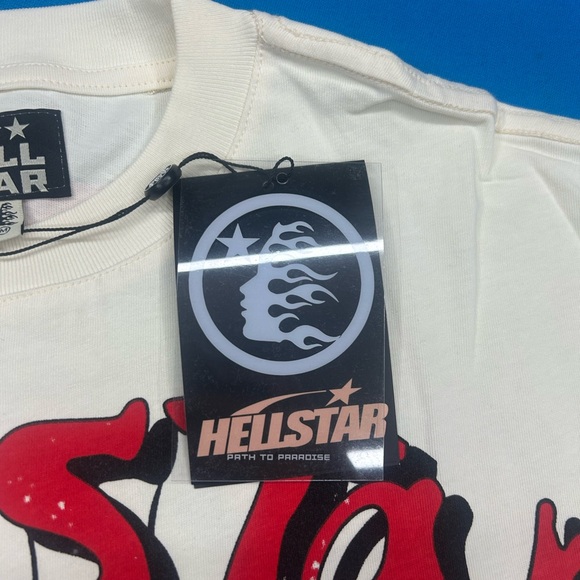 Cream and Red Short Sleeve Tee with Urban Graphic - Picture 5 of 6